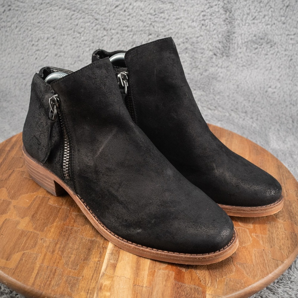 GIANNI BINI‎ Womens Size 10 M Black Suede Zip Ankle Fashion Boots Bootie
